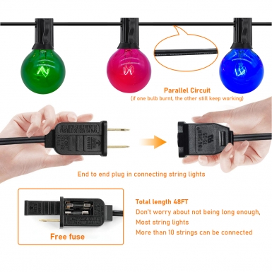 LED户外灯 - HCP098 G40多色高压灯串钨丝泡